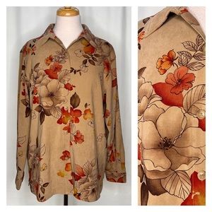 vintage neutral floral cottagecore button up top [0189]